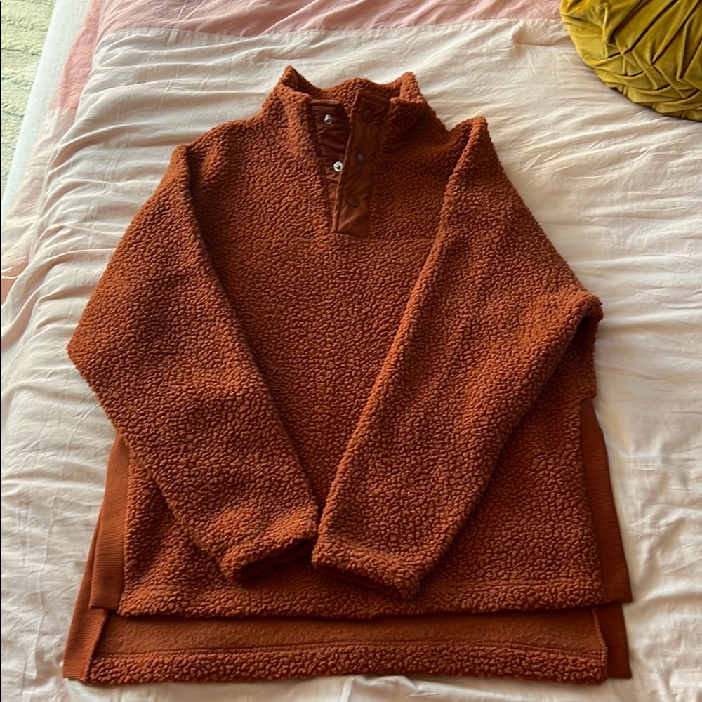 Cozy Brown Sherpa Pullover